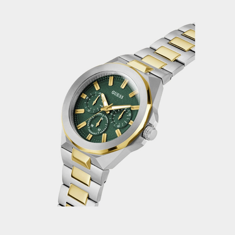 Resistance Men Quartz Green Dial Multi-Function Stainless Steel Watch GW0798G3