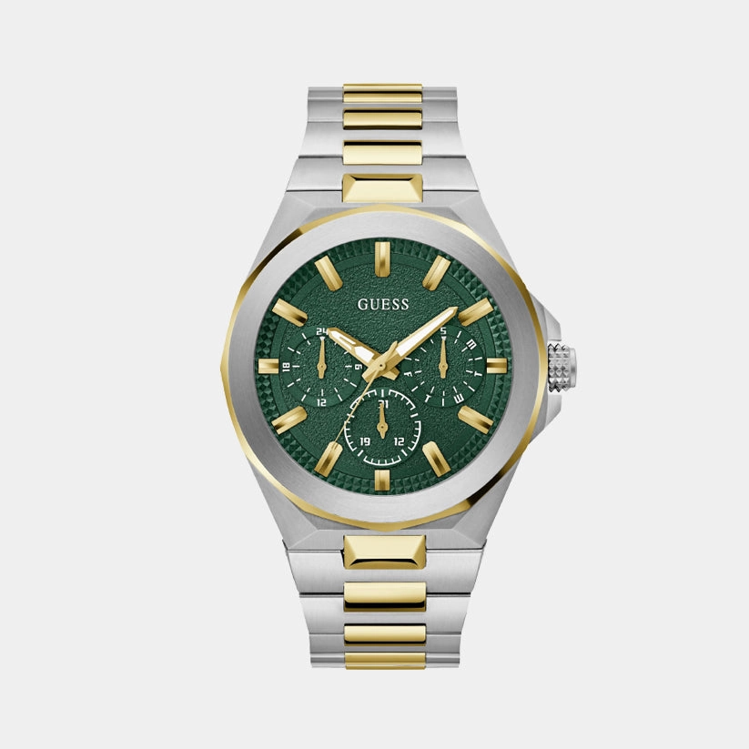 Resistance Men Quartz Green Dial Multi-Function Stainless Steel Watch GW0798G3