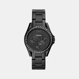 Riley Men Quartz Black Dial Multi-Function Stainless Steel Watch ES4519