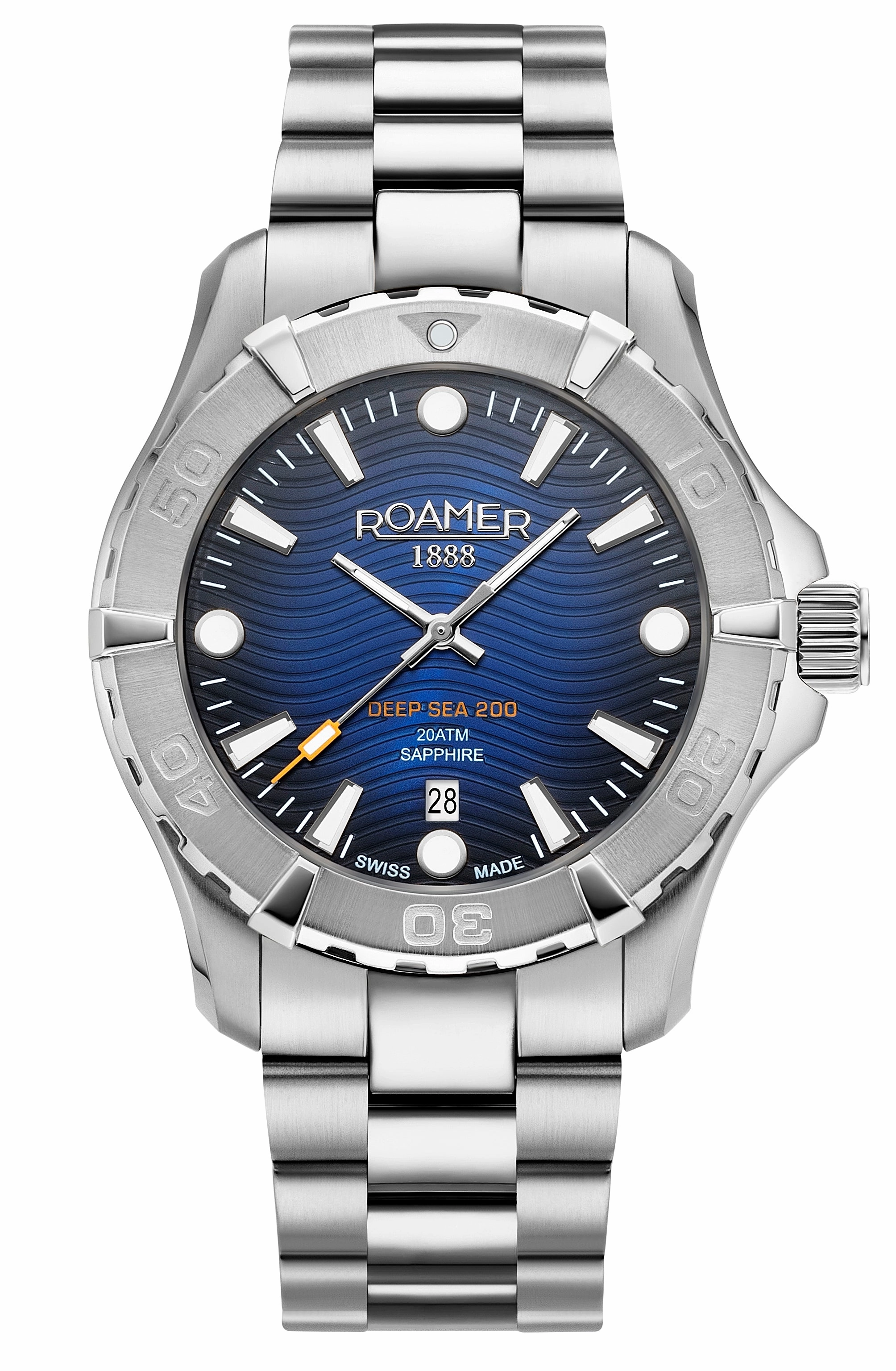 Roamer - 860833 41 45 70 - Deep Sea 200 Stainless Steel Watch For Men's