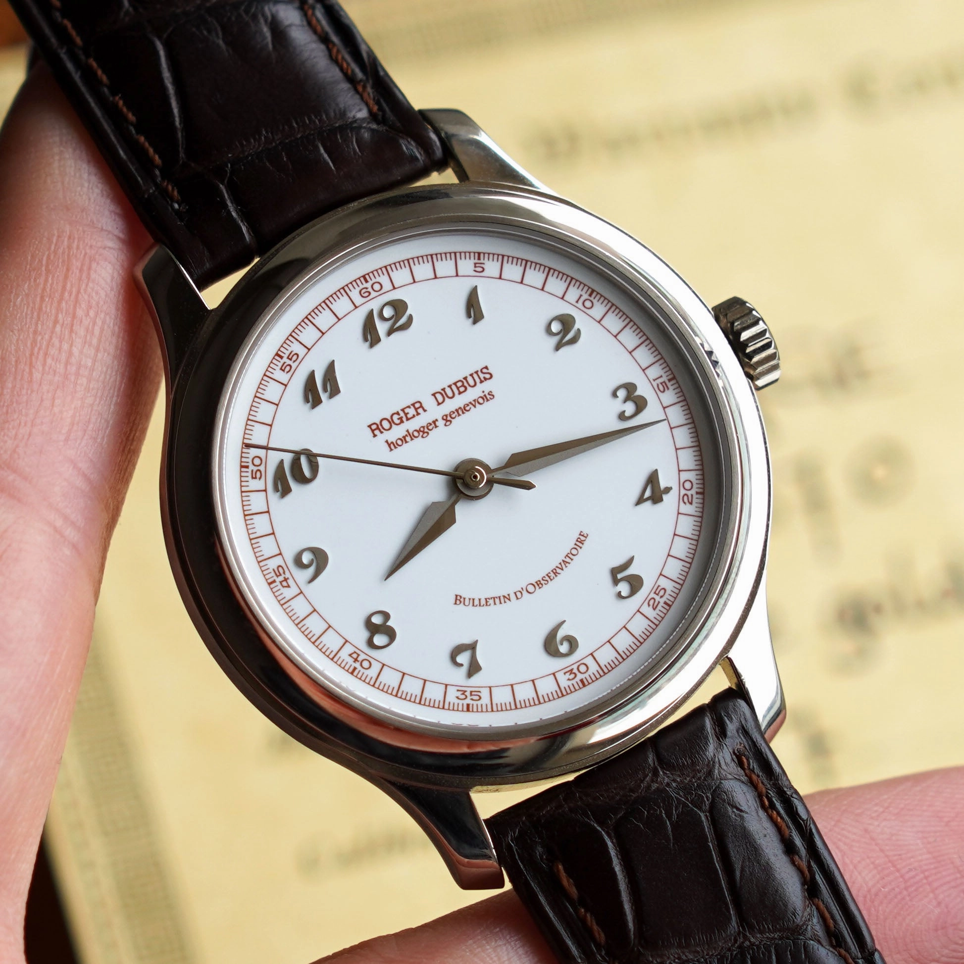 Roger Dubuis Hommage White Enamel Dial, White Gold