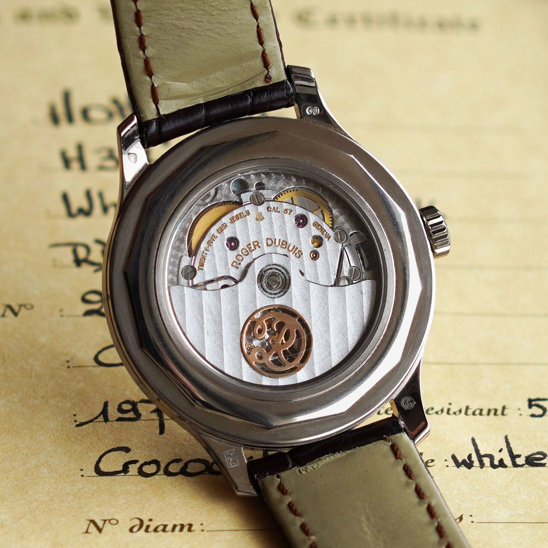 Roger Dubuis Hommage White Enamel Dial, White Gold