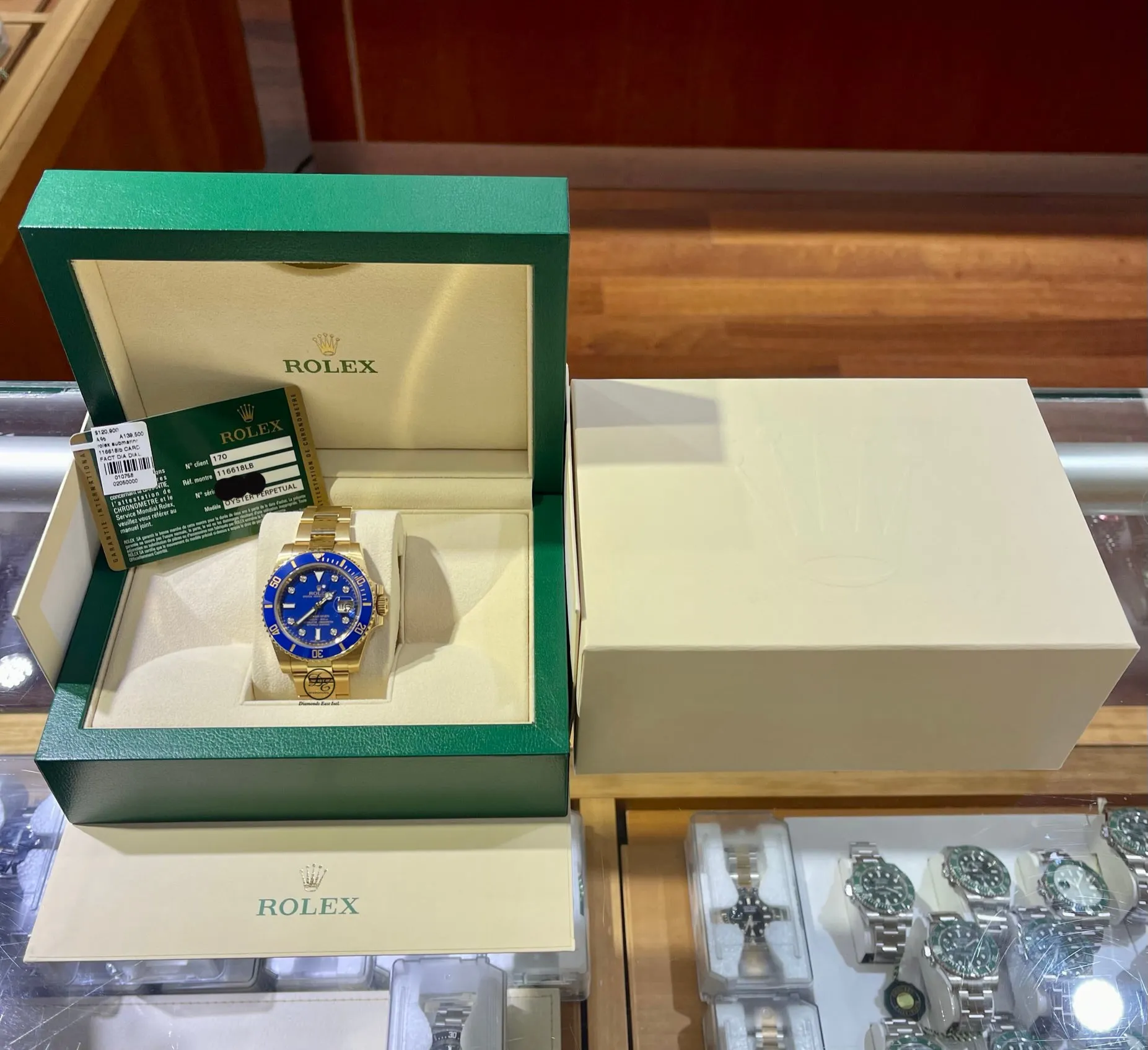 Rolex 116618lb Submariner Date Blue SERTI Factory Diamond Dial Ceramic Bezel 18k Solid Gold