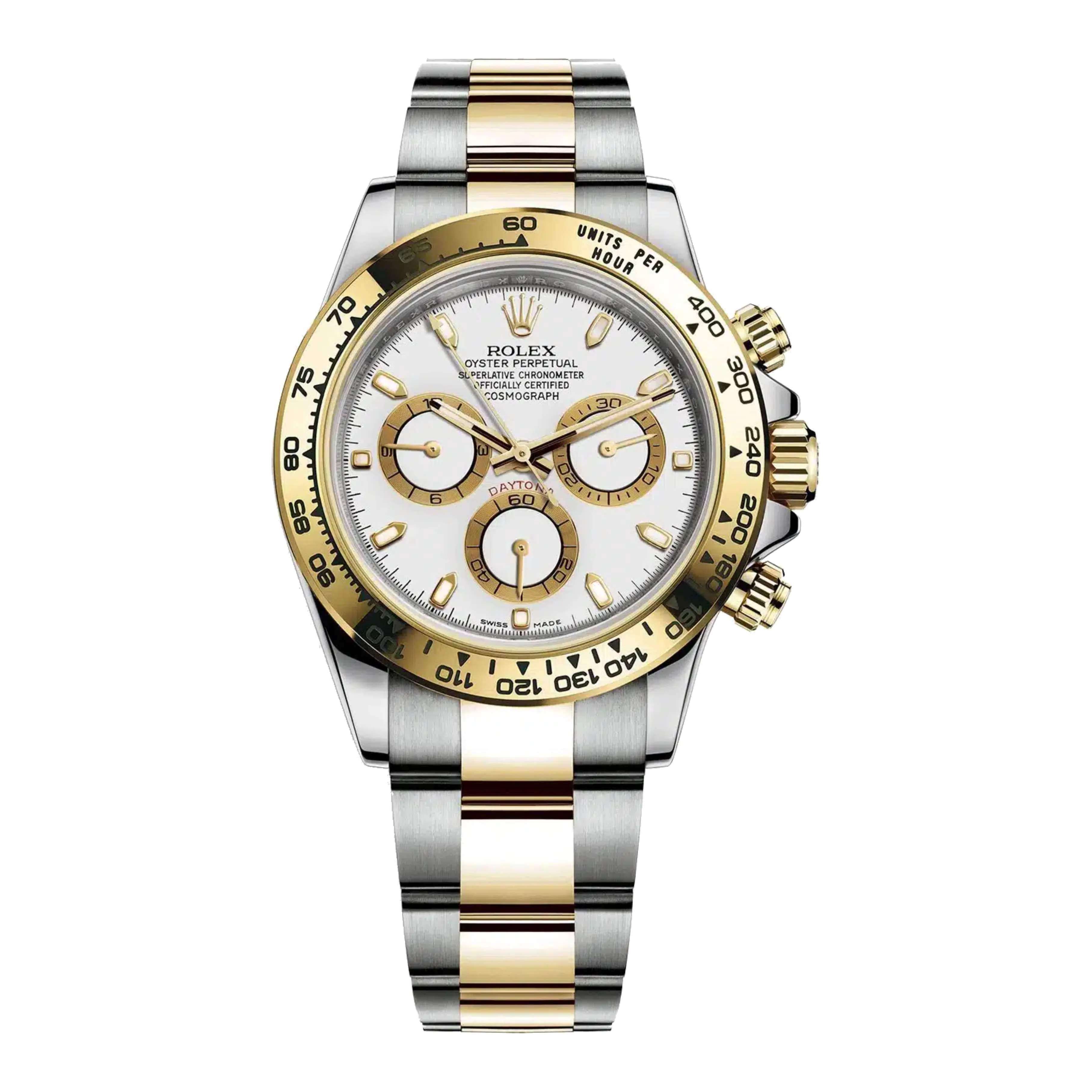 Rolex Cosmograph Daytona 40mm - Ref: 116503-0001 - White Index Dial & Gold Bezel, Two Tone Stainless Steel & 18K Yellow Gold Oyster Bracelet Men's Watch