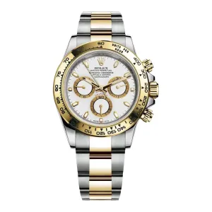 Rolex Cosmograph Daytona 40mm - Ref: 116503-0001 - White Index Dial & Gold Bezel, Two Tone Stainless Steel & 18K Yellow Gold Oyster Bracelet Men's Watch