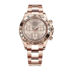 Rolex Cosmograph Daytona 40mm - Ref: 116505-0017 - Sundust Index Dial, 18K Rose Gold Oyster Bracelet Men's Watch