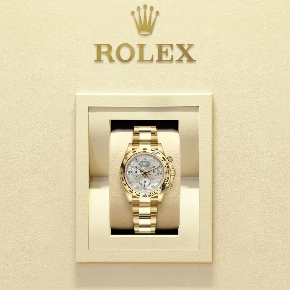 Rolex Cosmograph Daytona 40mm - Ref: 116508-0007 - White mother of Pearl Diamond Dial, 18K Yellow Gold Oyster Bracelet Men's Watch