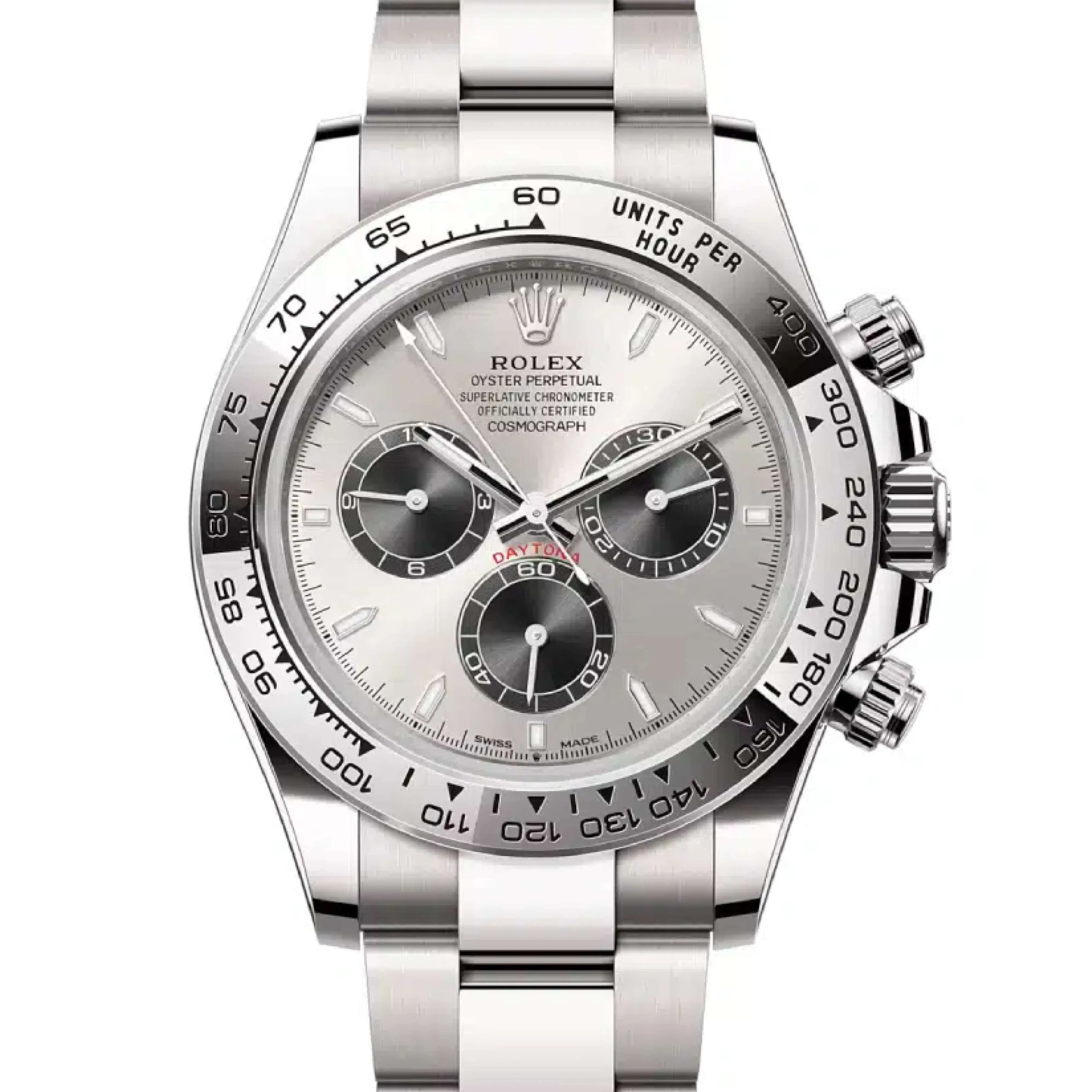 Rolex Cosmograph Daytona 40mm - Ref: 126509 - Steel & Black Index Dial, 18K White Gold Oyster Bracelet Men's Watch