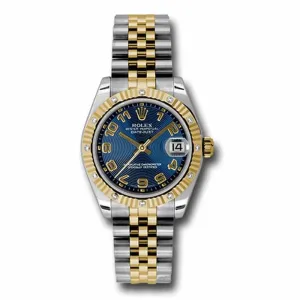 Rolex Datejust 31mm - Ref: 178313 blcaj - Blue Dial & Diamond Bezel, Two Tone Stainless Steel & 18K Yellow Gold Jubilee Bracelet Women's Watch