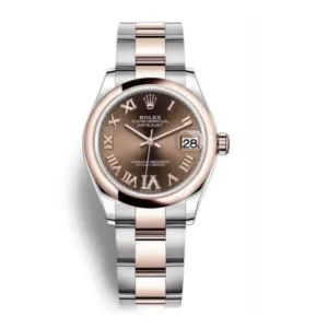 Rolex Datejust 31mm - Ref: 278241-0003 - Chocolate Roman Diamond Dial & Diamond Bezel, Two Tone Stainless Steel & 18K Rose Gold Oyster Bracelet Women's Watch