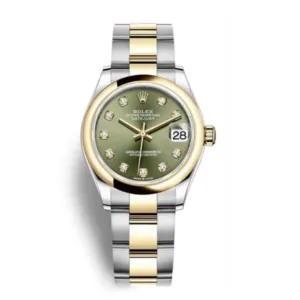 Rolex Datejust 31mm - Ref: 278243-0029 - Green Diamond Dial, Two Tone Stainless Steel & 18K Yellow Gold Oyster Bracelet Women's Watch