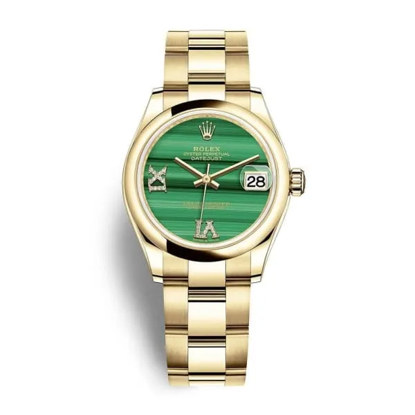Rolex Datejust 31mm - Ref: 278248-0003 - Green Diamond Dial, 18K Yellow Gold Oyster Bracelet Women's Watch