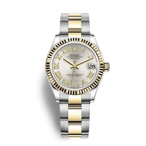 Rolex Datejust 31mm - Ref: 278273-0003 - Silver Diamond Roman Dial, Two Tone Stainless Steel & 18K Yellow Gold Oyster Bracelet Women's Watch