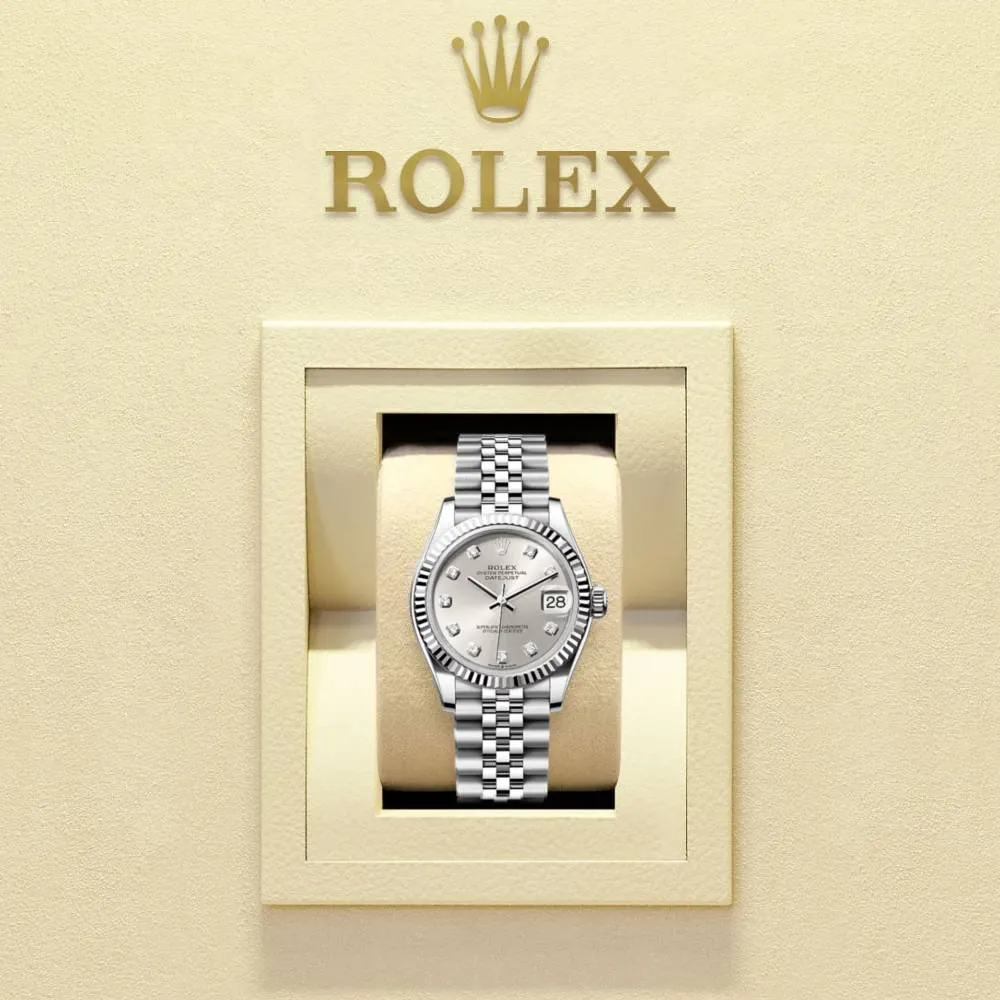 Rolex Datejust 31mm - Ref: 278274-0030 - Silver Diamond Dial, Stainless Steel Jubilee Bracelet Women's Watch