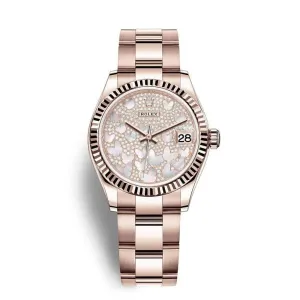 Rolex Datejust 31mm - Ref: 278275-0020 - White Mother of Pearl Dial, 18K Rose Gold Oyster Bracelet Women's Watch