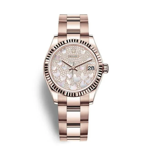 Rolex Datejust 31mm - Ref: 278275-0020 - White Mother of Pearl Dial, 18K Rose Gold Oyster Bracelet Women's Watch