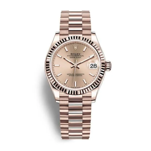 Rolex Datejust 31mm - Ref: 278275-0037 - Rose Dial, 18K Rose Gold President Bracelet Women's Watch