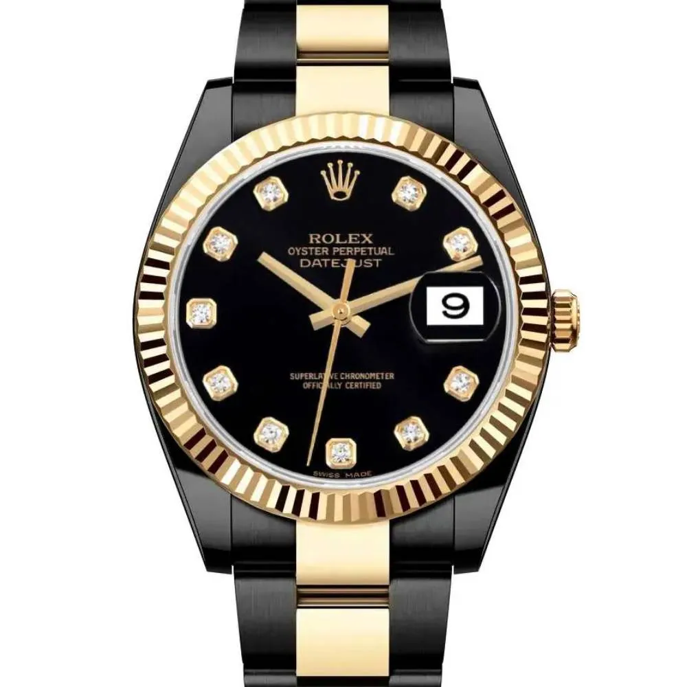Rolex Datejust 36mm - Ref: 116233BKDO (PVD) - Black Diamond Dial, Two Tone Black PVD & 18K Yellow Gold Oyster Bracelet Watch