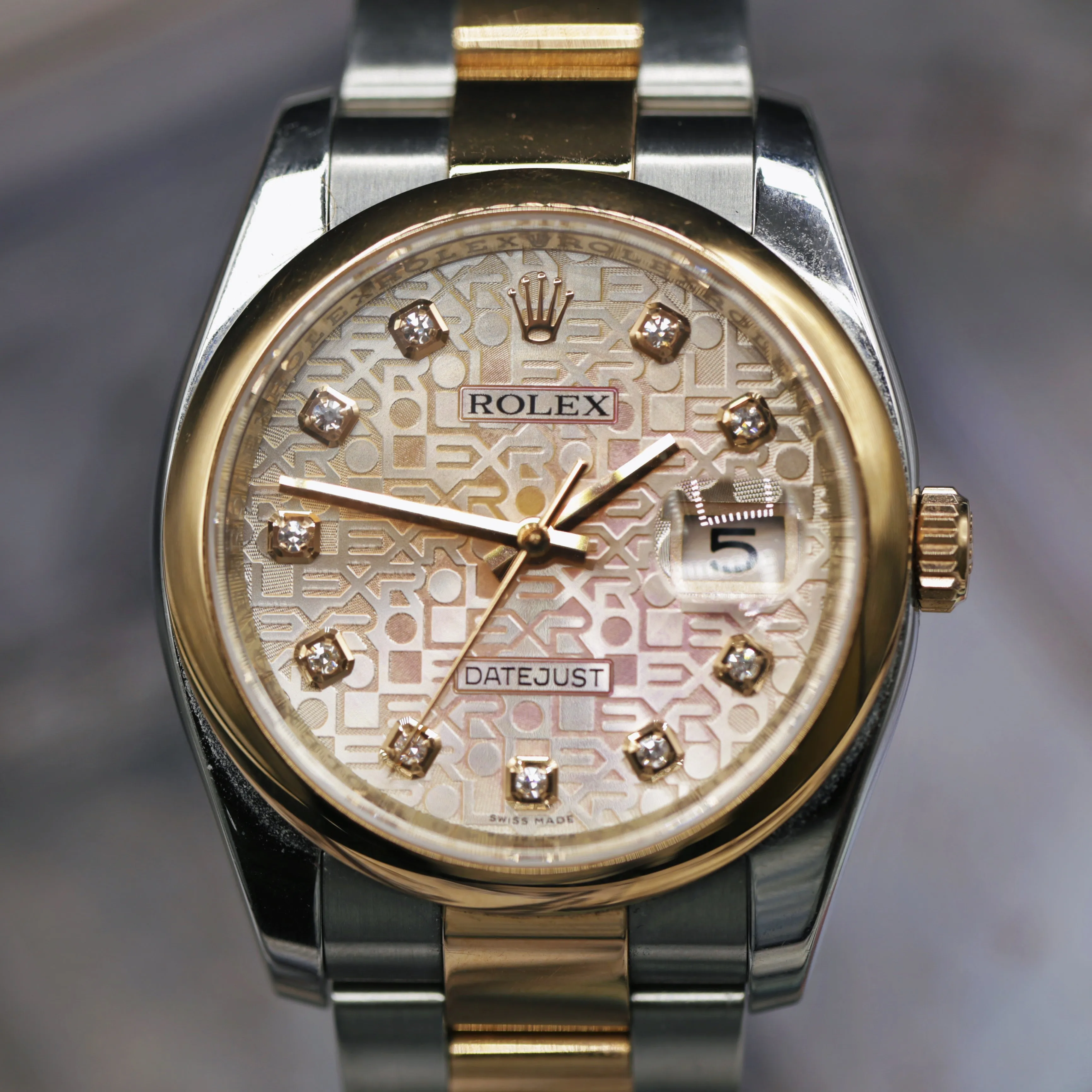 Rolex Datejust 36mm - Ref: 126203-0034 - Champagne Jubilee Diamond Dial, Two Tone Stainless Steel & 18K Yellow Gold Oyster Bracelet Watch