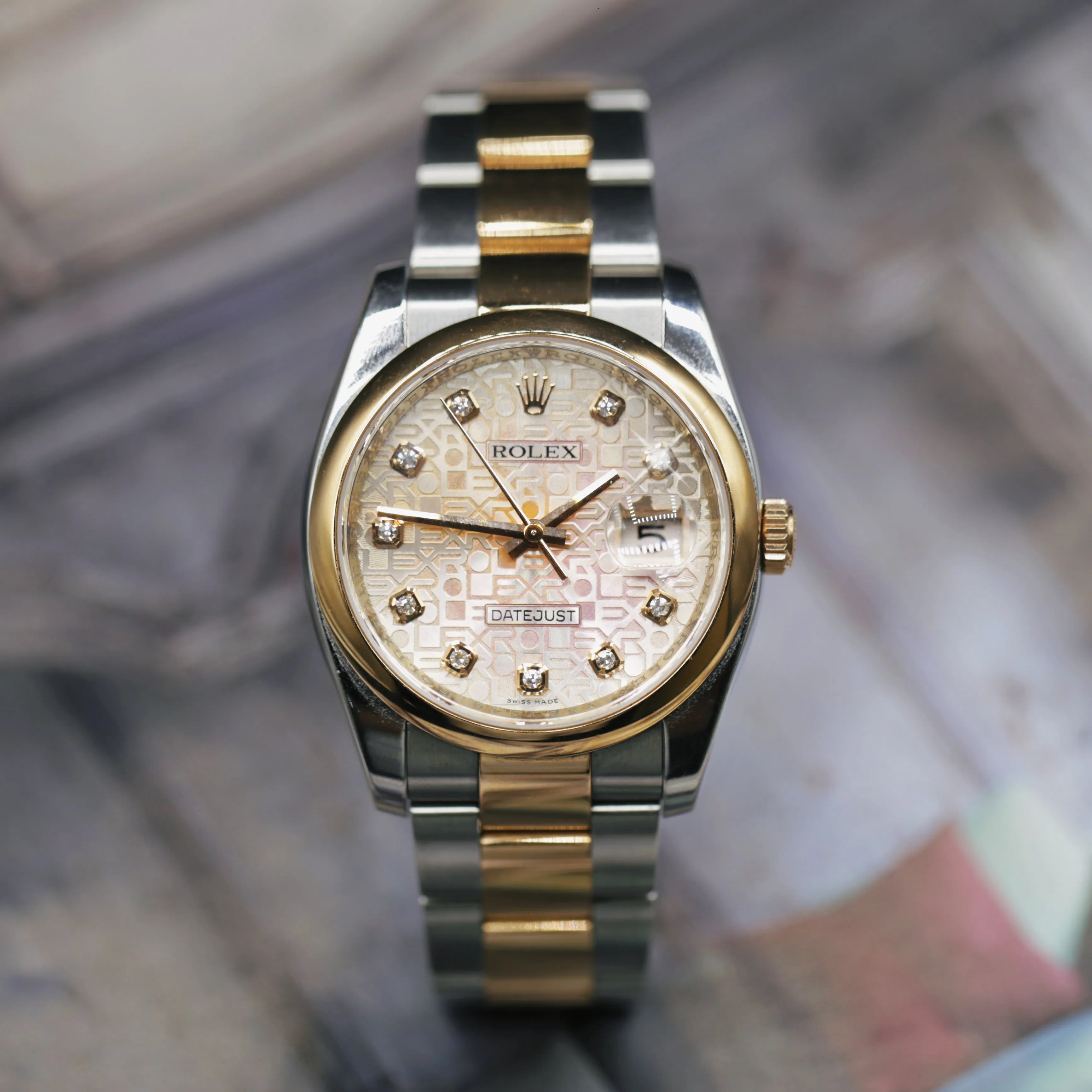 Rolex Datejust 36mm - Ref: 126203-0034 - Champagne Jubilee Diamond Dial, Two Tone Stainless Steel & 18K Yellow Gold Oyster Bracelet Watch