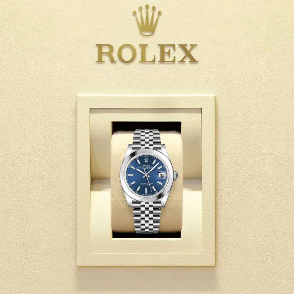 Rolex Datejust 41mm - Ref: 126300-0002 - Blue Dial, Stainless Steel Jubilee Bracelet Men's Watch