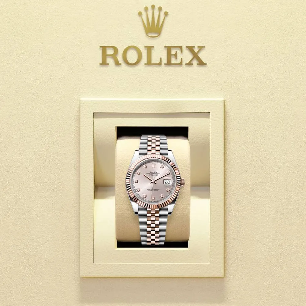 Rolex Datejust 41mm - Ref: 126331-0007 - Sundust Diamond Dial, Two Tone Stainless Steel & 18K Rose Gold Oyster Bracelet Men's Watch