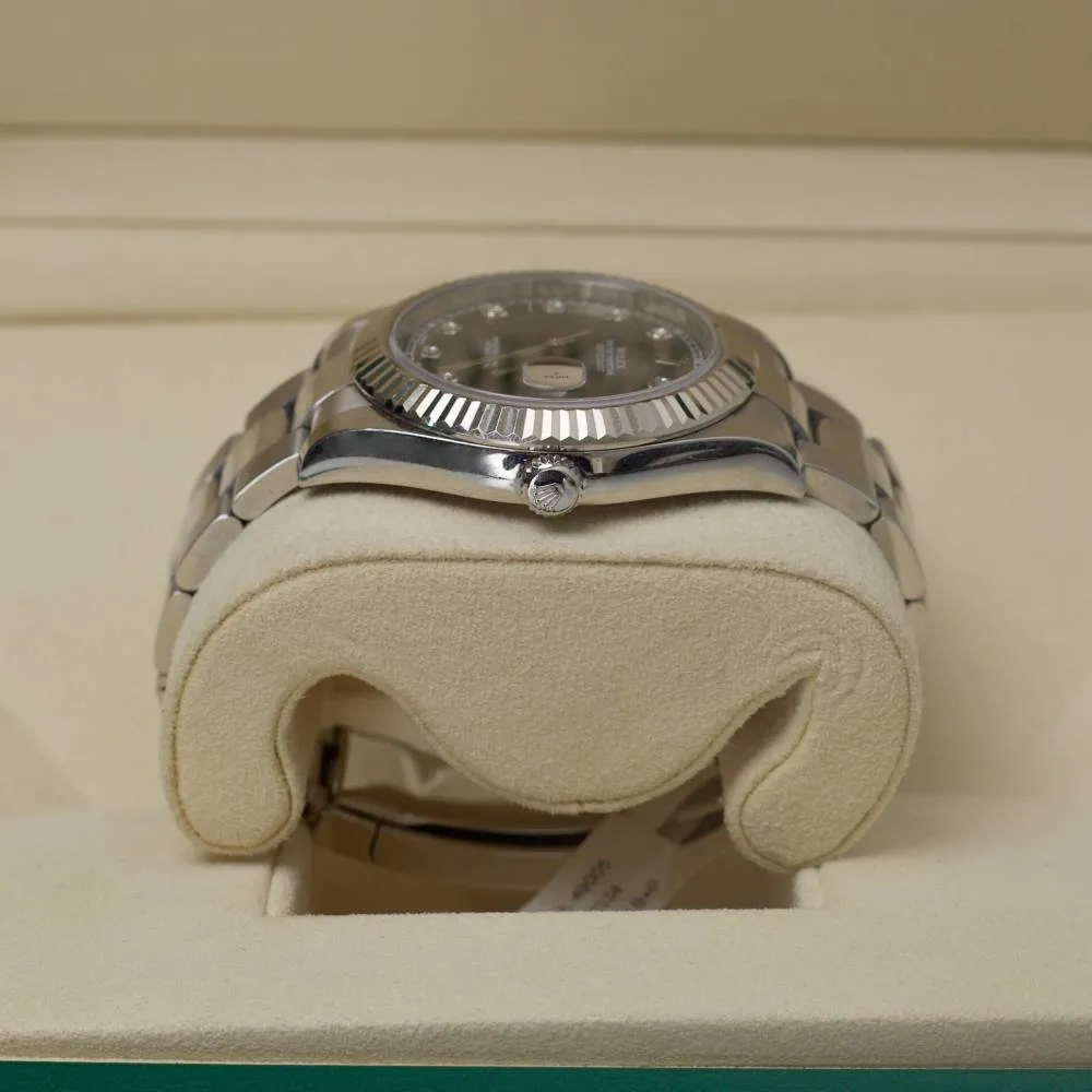 Rolex Datejust 41mm - Ref: 126334-0005 - Rhodium Grey Diamond Dial, Stainless Steel Oyster Bracelet Men's Watch