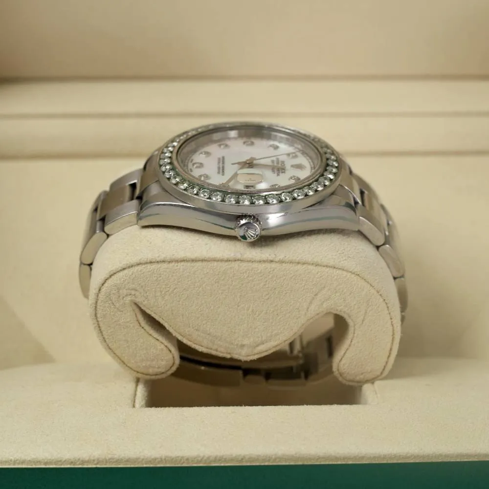 Rolex Datejust II 41mm - Ref: 116334 - White Mother of Pearl Dial & Diamond Bezel, Stainless Steel Oyster Bracelet Men's Watch
