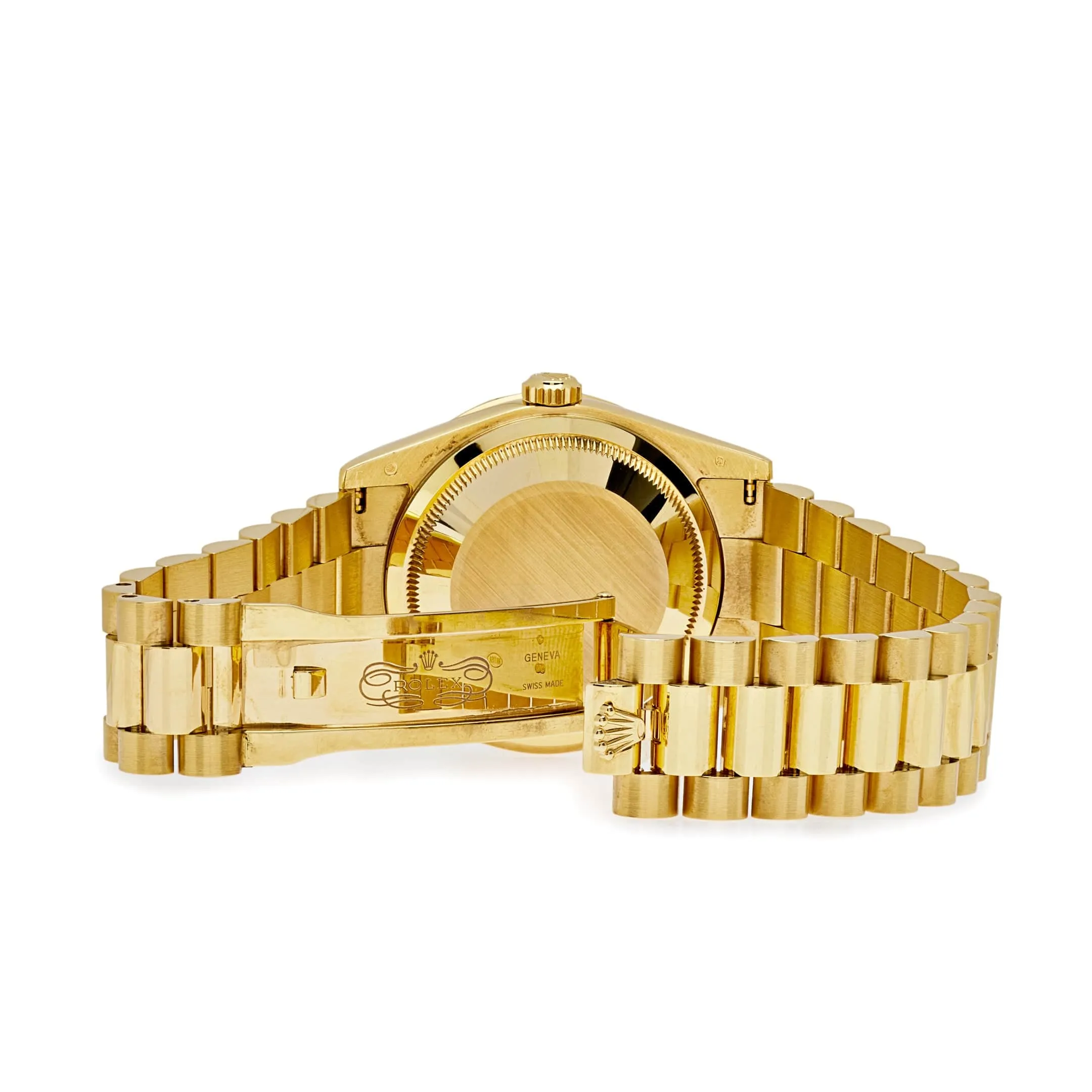 Rolex Day-Date 36 118398BR Yellow Gold Diamond Bezel Champagne Diamond Dial