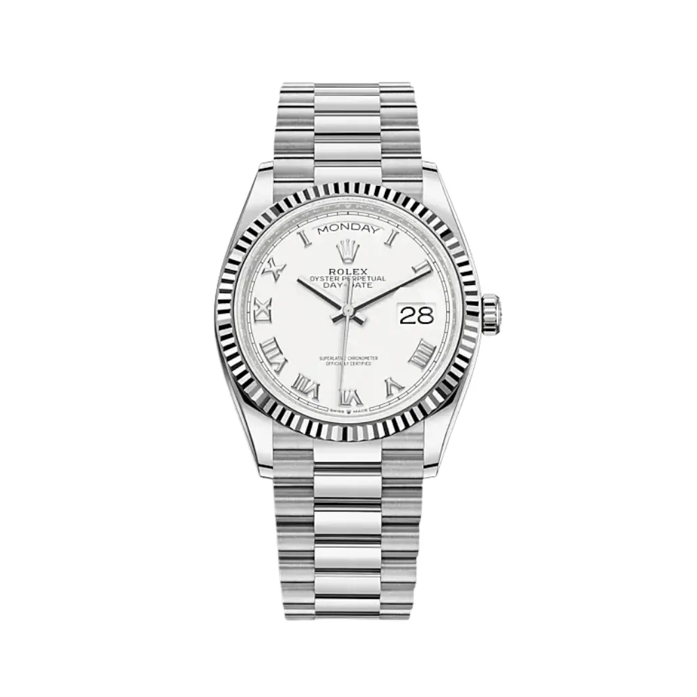 Rolex Day-Date 36 128239 White Gold White Dial