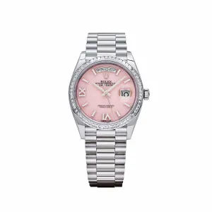 Rolex Day-Date 36 128396TBR Platinum Pink Opal Diamond Dial and Bezel (2023)