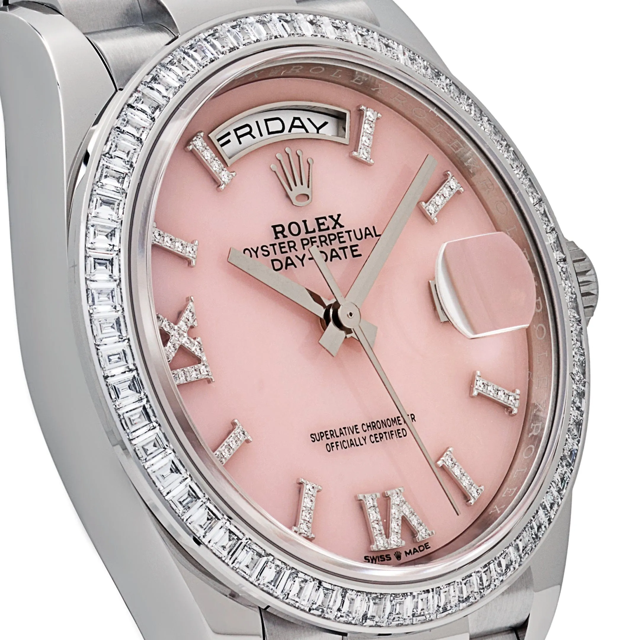 Rolex Day-Date 36 128396TBR Platinum Pink Opal Diamond Dial and Bezel (2023)
