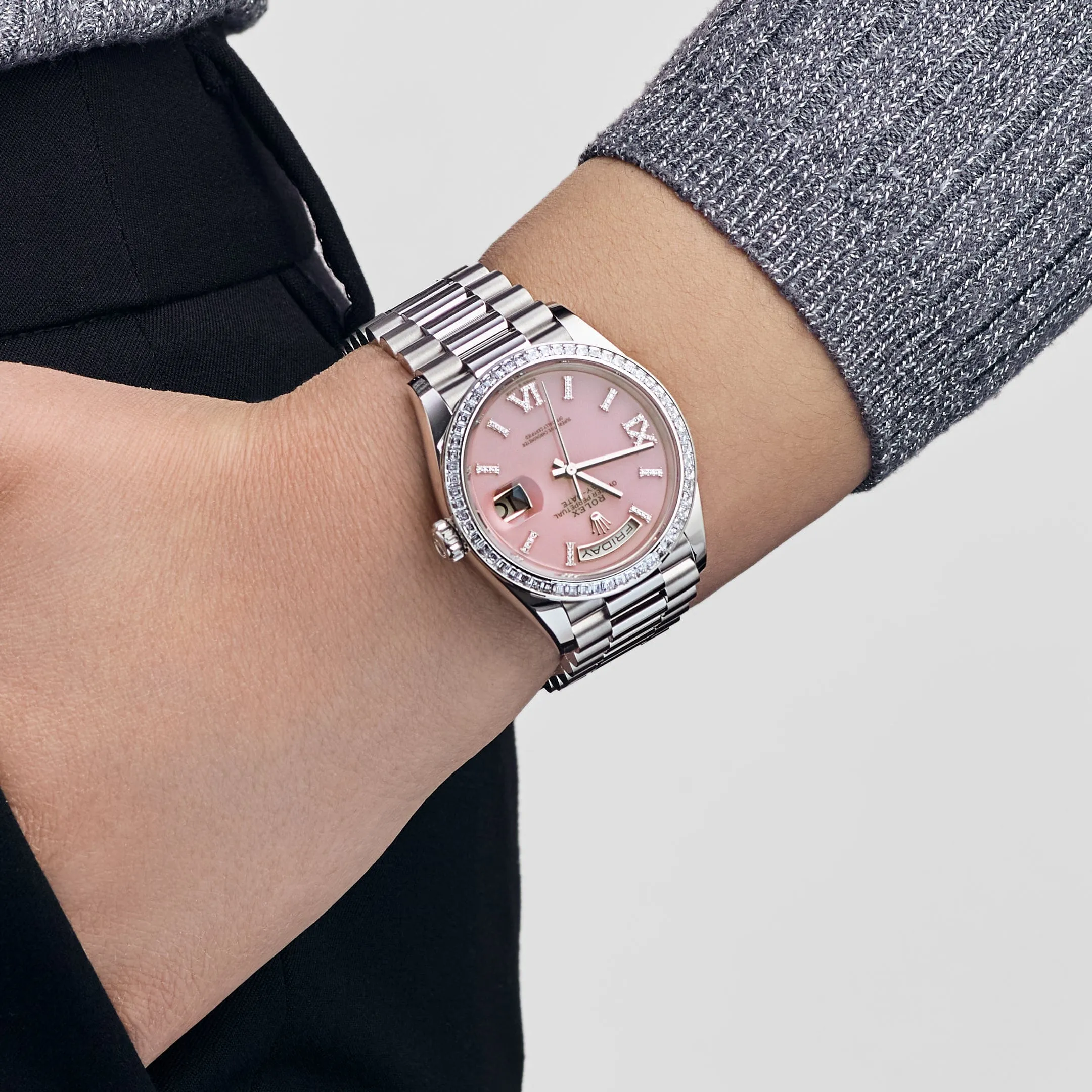 Rolex Day-Date 36 128396TBR Platinum Pink Opal Diamond Dial and Bezel (2023)