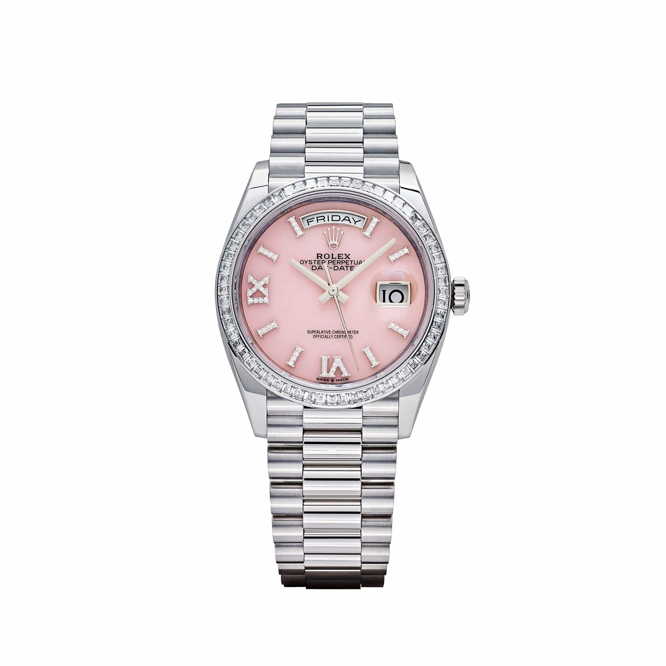 Rolex Day-Date 36 128396TBR Platinum Pink Opal Diamond Dial and Bezel (2023)