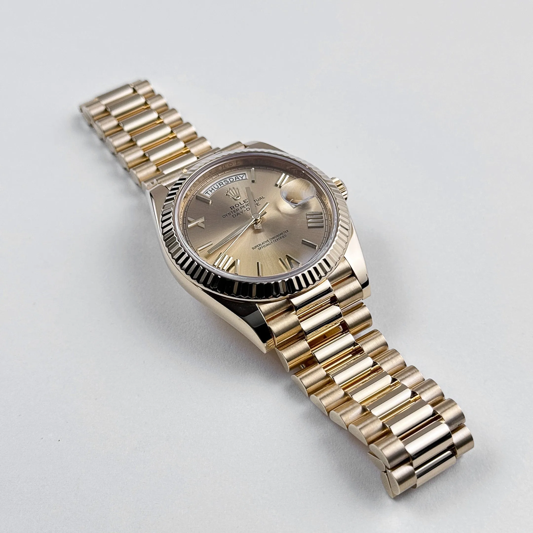 Rolex Day-Date 40 228238 Yellow Gold Champagne Roman Dial