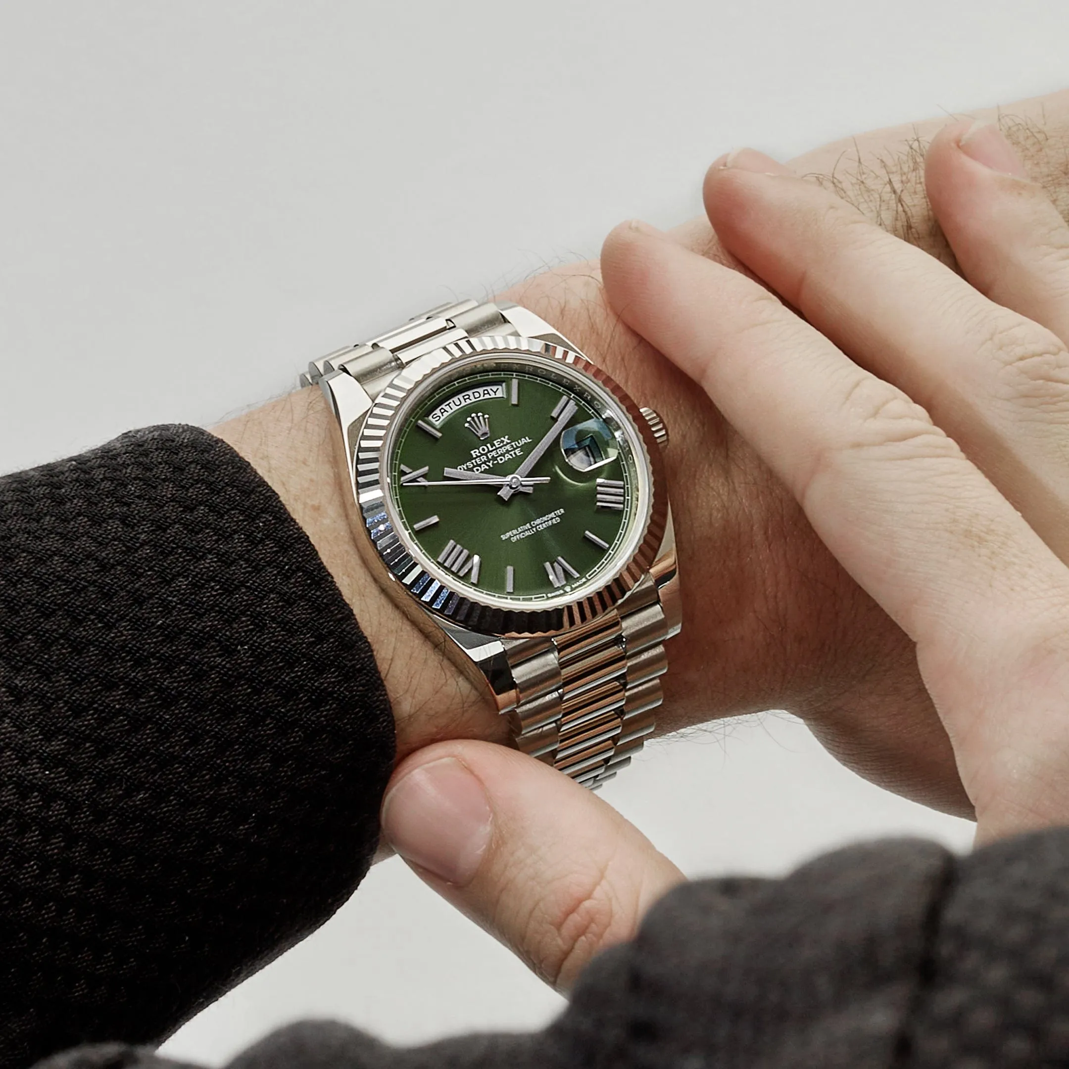 Rolex Day-Date 40 228239 White Gold Olive Dial (2023)