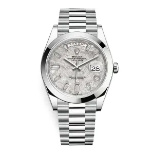 Rolex Day Date 40mm - Ref: 228206-0036 - Meteorite Diamond Dial, Platinum President Bracelet Men's Watch