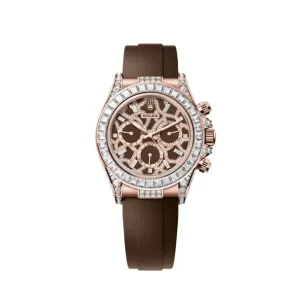 Rolex Daytona 'Giraffe' Rose Gold Chestnut Brown Dial Diamond Bezel Oysterflex