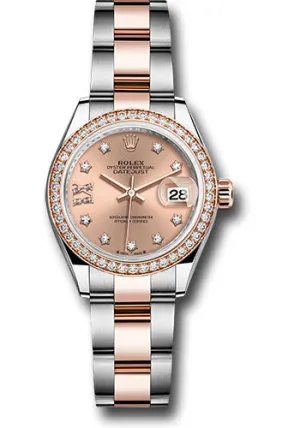 Rolex Everose Rolesor Lady-Datejust Watch - Diamond Bezel - Ros Star Diamond Roman 9 Dial - Oyster Bracelet - 279381rbr rs9dix8do