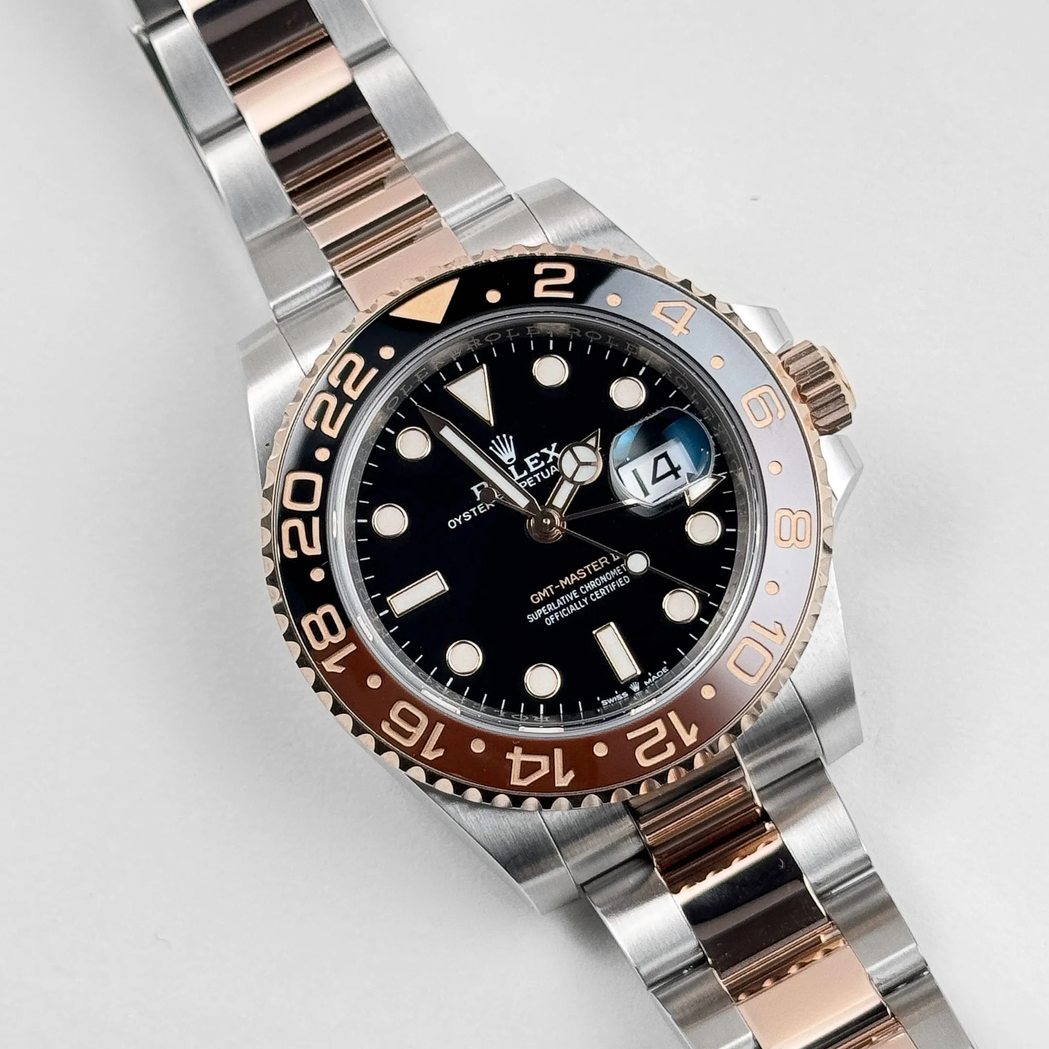 Rolex GMT-Master II 126711CHNR 'Root Beer' Rose Gold Stainless Black Dial (2020)