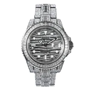 Rolex GMT-Master II 40mm - Ref: 116759TBR - Pave Diamond Dial, Diamond Bezel, & Diamond Case, 18K White Gold Diamond Bracelet Men's Watch