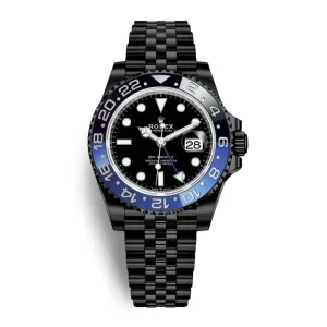 Rolex GMT-Master II "Batgirl" 40mm - Ref: 126710blnr-0002 - Black Dial, Blue & Black Bezel, PVD Stainless Steel Jubilee Bracelet