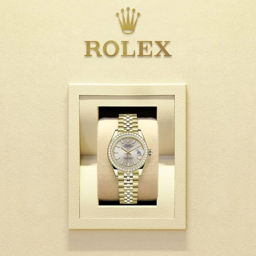 Rolex Lady Datejust 28mm - Ref: 279138rbr-0012 - Silver Dial, 18K Yellow Gold Jubilee Bracelet Women's Watch