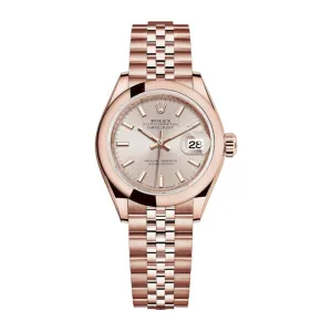 Rolex Lady Datejust 28mm - Ref: 279165-0003 - Sundust Dial, 18K Rose Gold Jubilee Bracelet Women's Watch