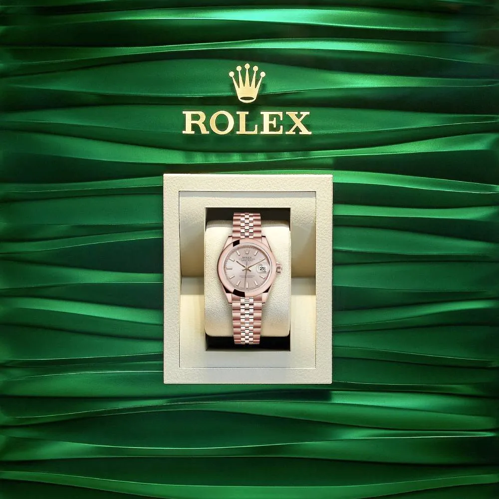 Rolex Lady Datejust 28mm - Ref: 279165-0003 - Sundust Dial, 18K Rose Gold Jubilee Bracelet Women's Watch