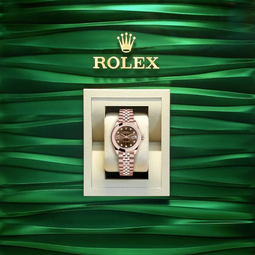Rolex Lady Datejust 28mm - Ref: 279165-0004 - Chocolate Dial, 18K Rose Gold Jubilee Bracelet Women's Watch