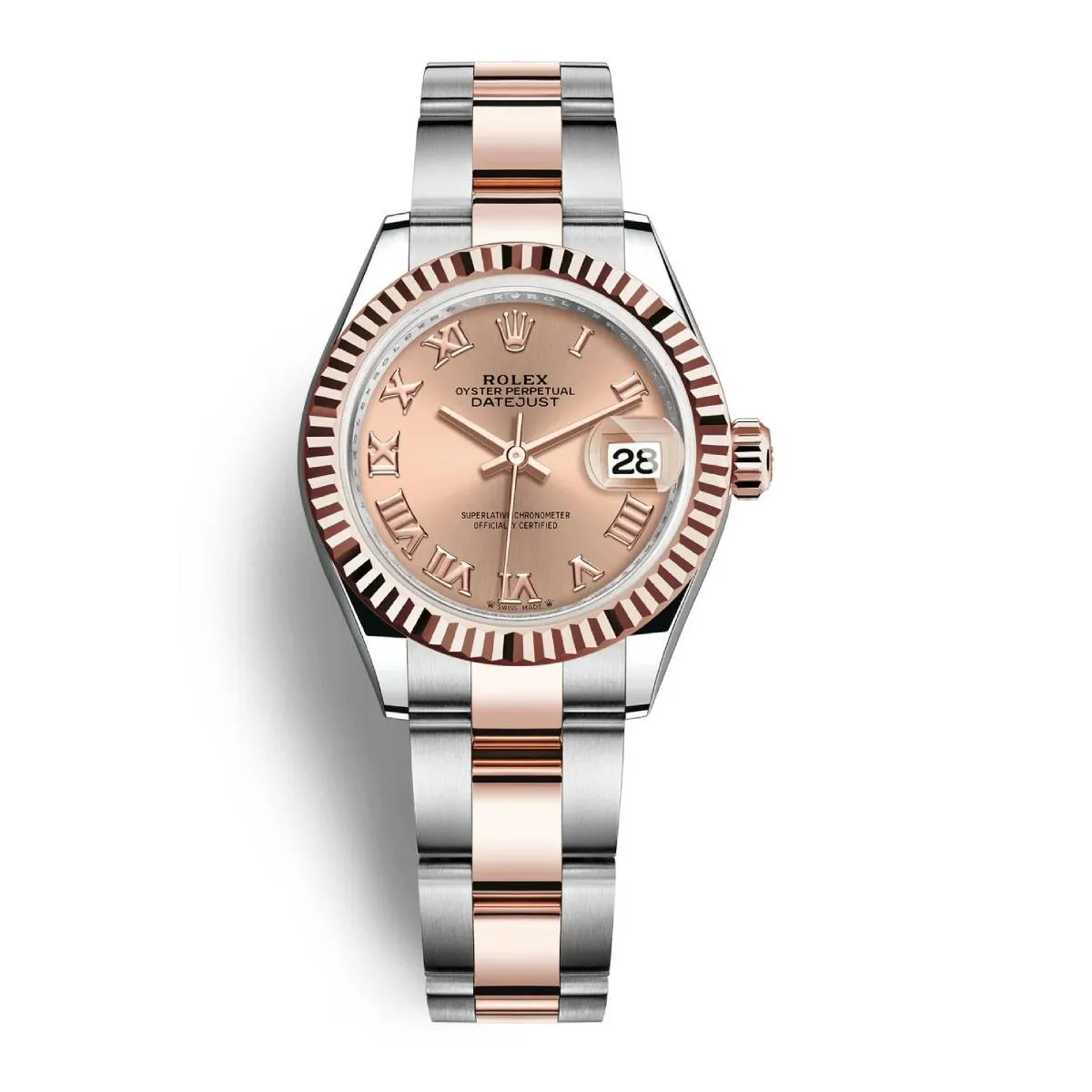 Rolex Lady-Datejust 28mm - Ref: 279171-0026 - Rose Roman Dial, Two Tone Stainless Steel & 18K Rose Gold Oyster Bracelet Women's Watch