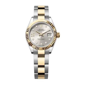 Rolex Lady-Datejust 28mm - Ref: 279173-0004 - Silver Diamond Dial, Two Tone Stainless Steel & 18K Yellow Gold Oyster Bracelet Women's Watch