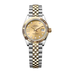 Rolex Lady-Datejust 28mm - Ref: 279173-0021 - Champagne Diamond Dial, Two Tone Stainless Steel & 18K Yellow Gold Jubilee Bracelet Women's Watch