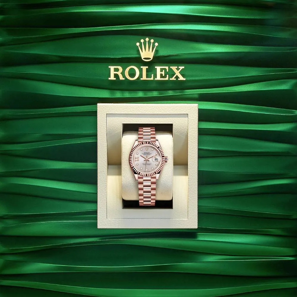 Rolex Lady-Datejust 28mm - Ref: 279175-0005 - Sundust Diamond Dial, 18K Rose Gold President Bracelet Women's Watch